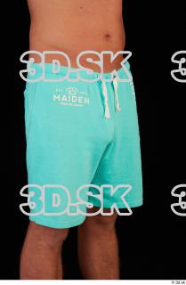 Leg turquoise shorts brown shoes of Leland 0008